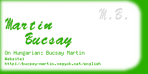 martin bucsay business card